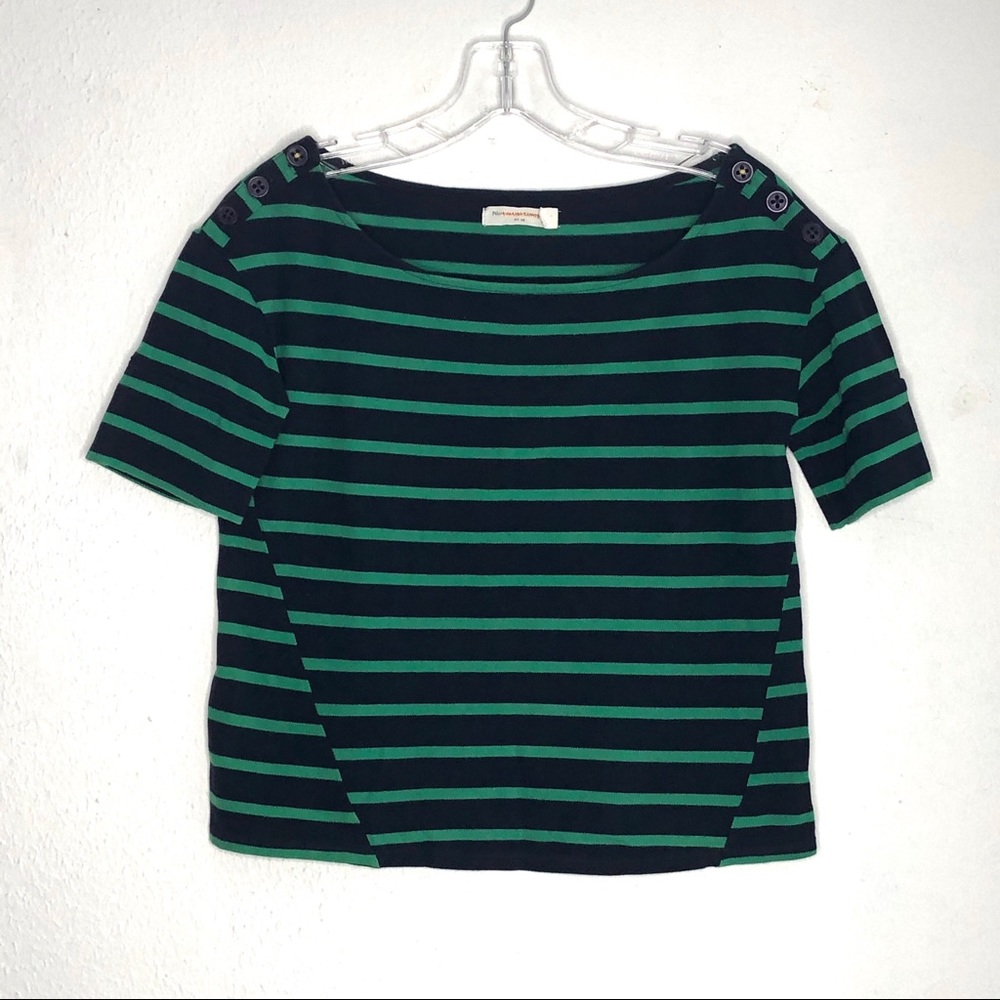 Pilcro and the Letterpress Cropped Blue Top XS